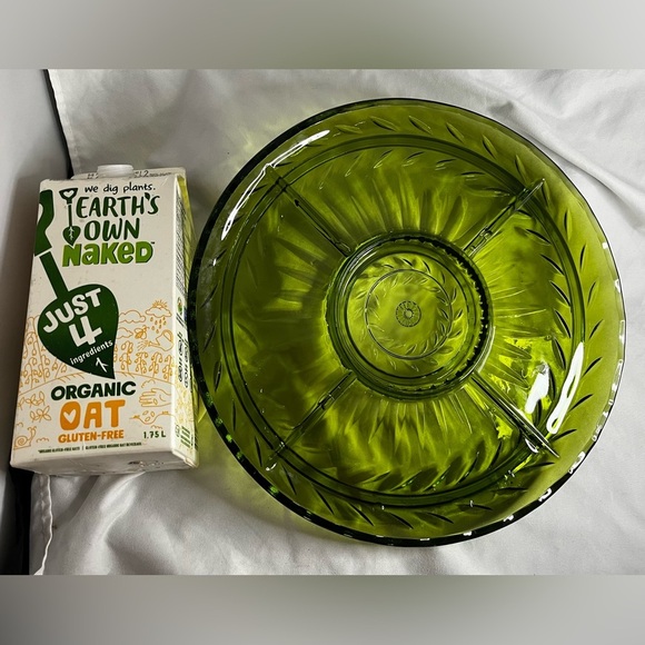 Indiana Glass green divided relish dish - Picture 1 of 6
